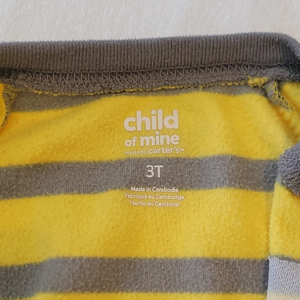 Carter's Yellow and Gray Striped Kids One Piece